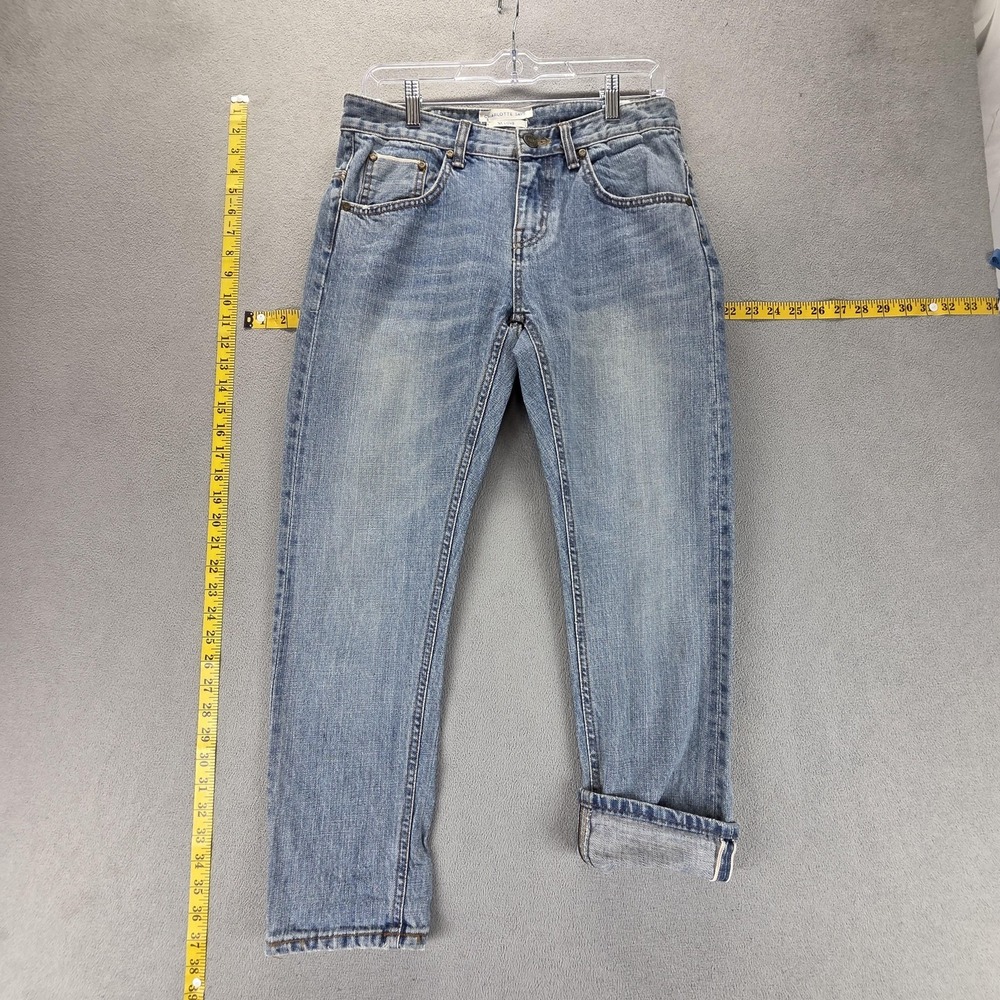 Selvedge Jeans Womens Blue Charlotte Says Whiskers Honeycomb Zip Fly Fits 30x26